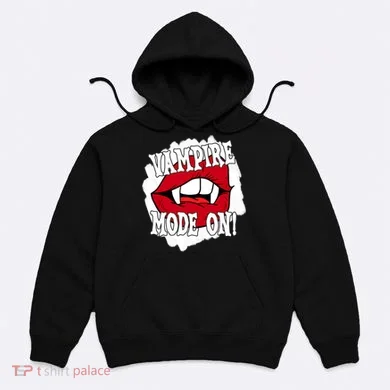 Vampire Mode On Fangs Lips Halloween Hoodie