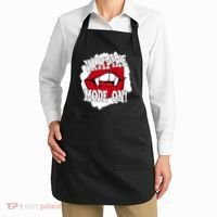 Vampire Mode On Fangs Lips Halloween Apron thumb 2