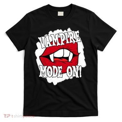 Vampire Mode On Fangs Lips Halloween T-Shirt