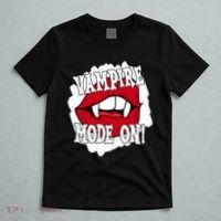Vampire Mode On Fangs Lips Halloween T-Shirt thumb 5