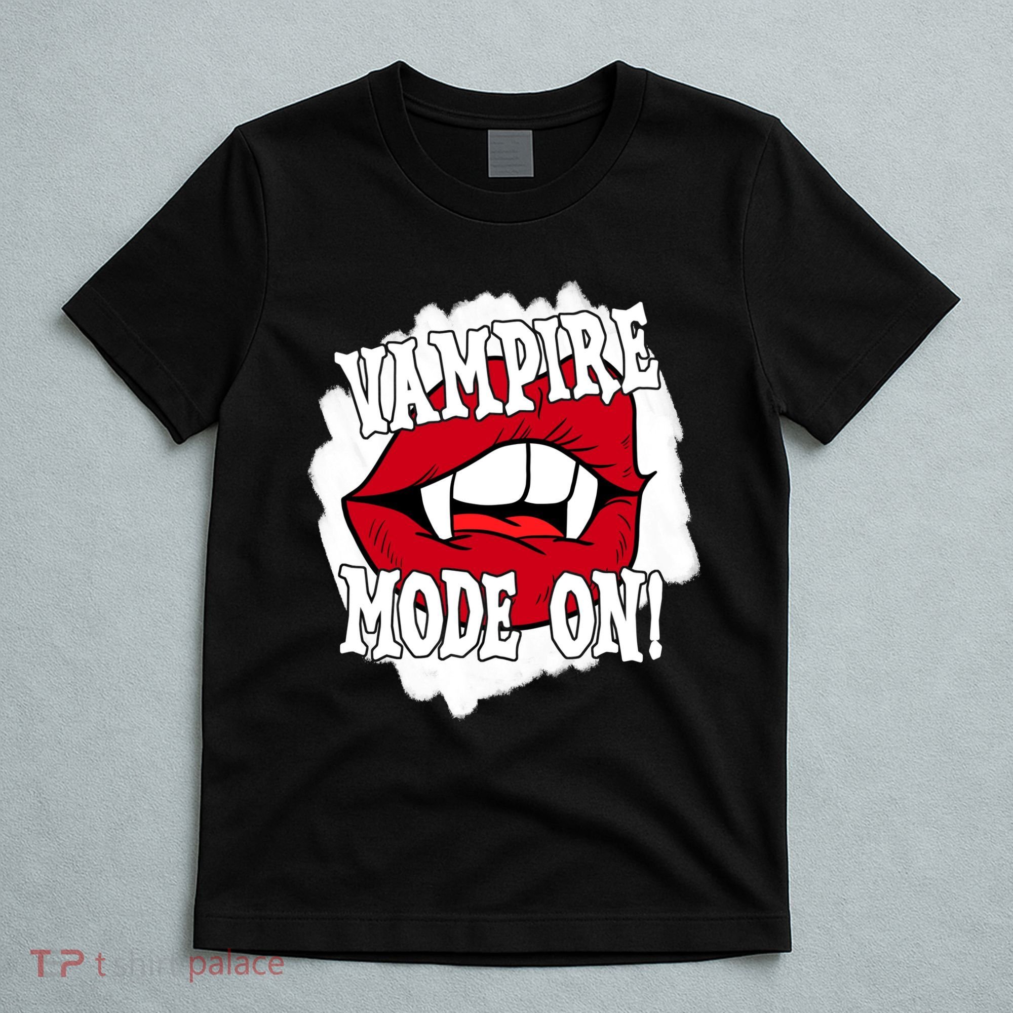 Vampire Mode On Fangs Lips Halloween T-Shirt