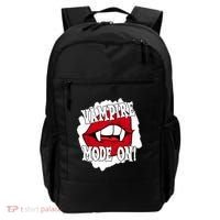 Vampire Mode On Fangs Lips Halloween Backpack thumb 0