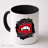 Vampire Mode On Fangs Lips Halloween Coffee Mug thumb 0