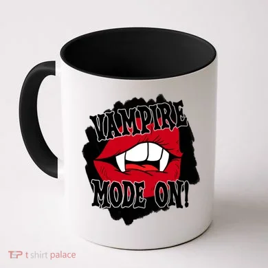 Vampire Mode On Fangs Lips Halloween Coffee Mug