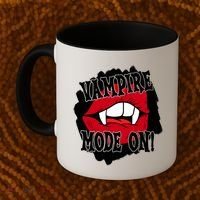 Vampire Mode On Fangs Lips Halloween Coffee Mug thumb 2