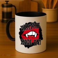 Vampire Mode On Fangs Lips Halloween Coffee Mug thumb 4