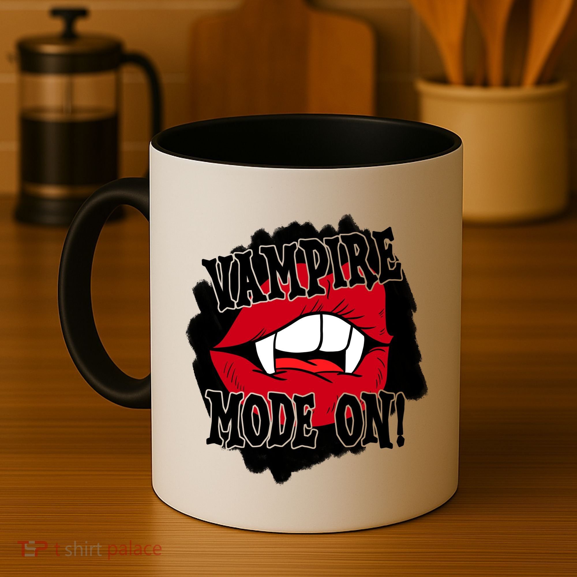 Vampire Mode On Fangs Lips Halloween Coffee Mug
