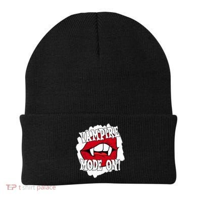 Vampire Mode On Fangs Lips Halloween Beanie