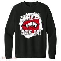 Vampire Mode On Fangs Lips Halloween V.I.T. Fleece Crew Sweatshirt thumb 0