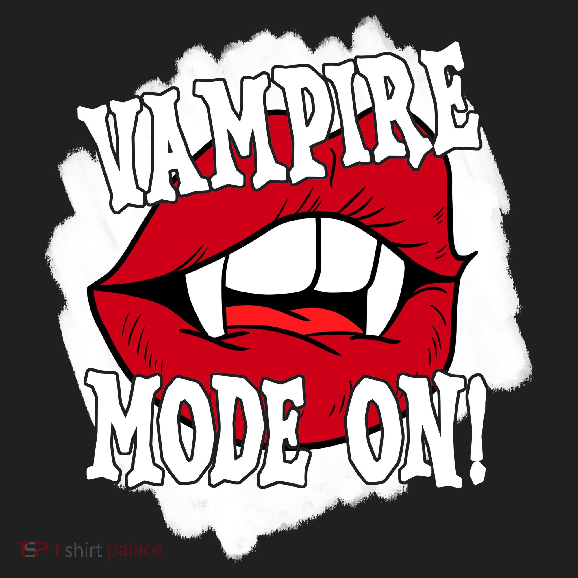 Vampire Mode On Fangs Lips Halloween V.I.T. Fleece Crew Sweatshirt