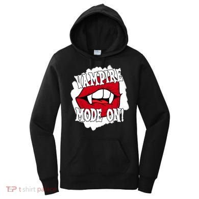 Vampire Mode On Fangs Lips Halloween Women's Hoodie
