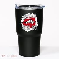 Vampire Mode On Fangs Lips Halloween Tumbler thumb 0