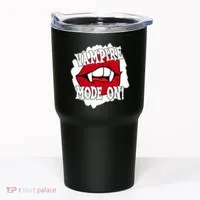 Vampire Mode On Fangs Lips Halloween Tumbler thumb 0