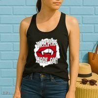 Vampire Mode On Fangs Lips Halloween Women's Tank Top thumb 2