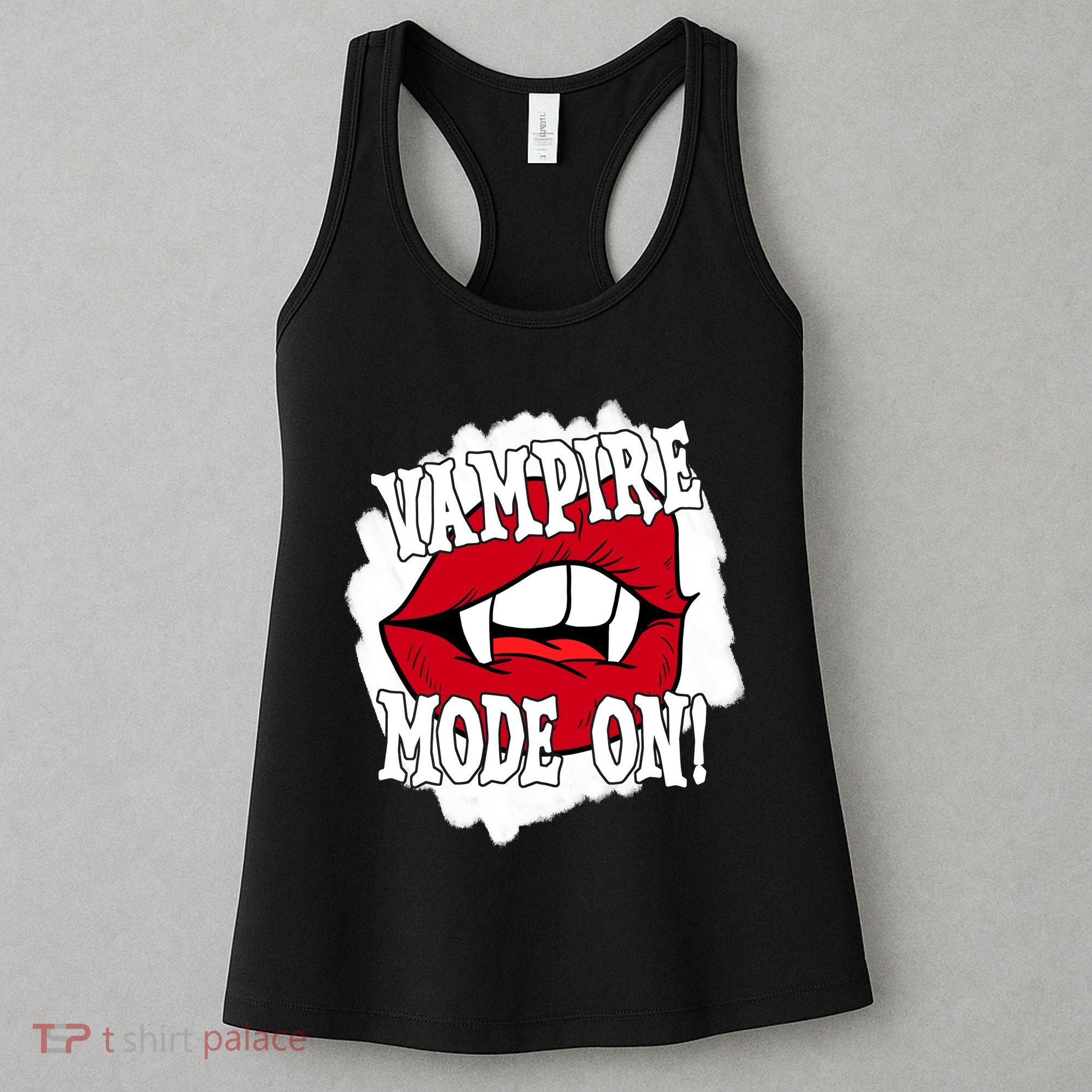 Vampire Mode On Fangs Lips Halloween Women's Tank Top