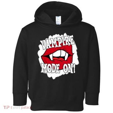 Vampire Mode On Fangs Lips Halloween Toddler Hoodie