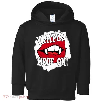 Vampire Mode On Fangs Lips Halloween Toddler Hoodie