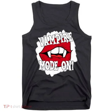 Vampire Mode On Fangs Lips Halloween Tank Top