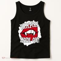 Vampire Mode On Fangs Lips Halloween Tank Top thumb 2