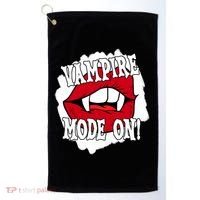 Vampire Mode On Fangs Lips Halloween Golf Towel thumb 0