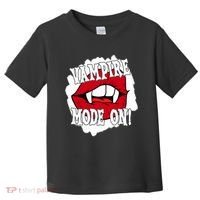 Vampire Mode On Fangs Lips Halloween Toddler T-Shirt thumb 0