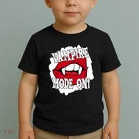 Vampire Mode On Fangs Lips Halloween Toddler T-Shirt thumb 2