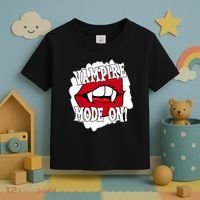 Vampire Mode On Fangs Lips Halloween Toddler T-Shirt thumb 3