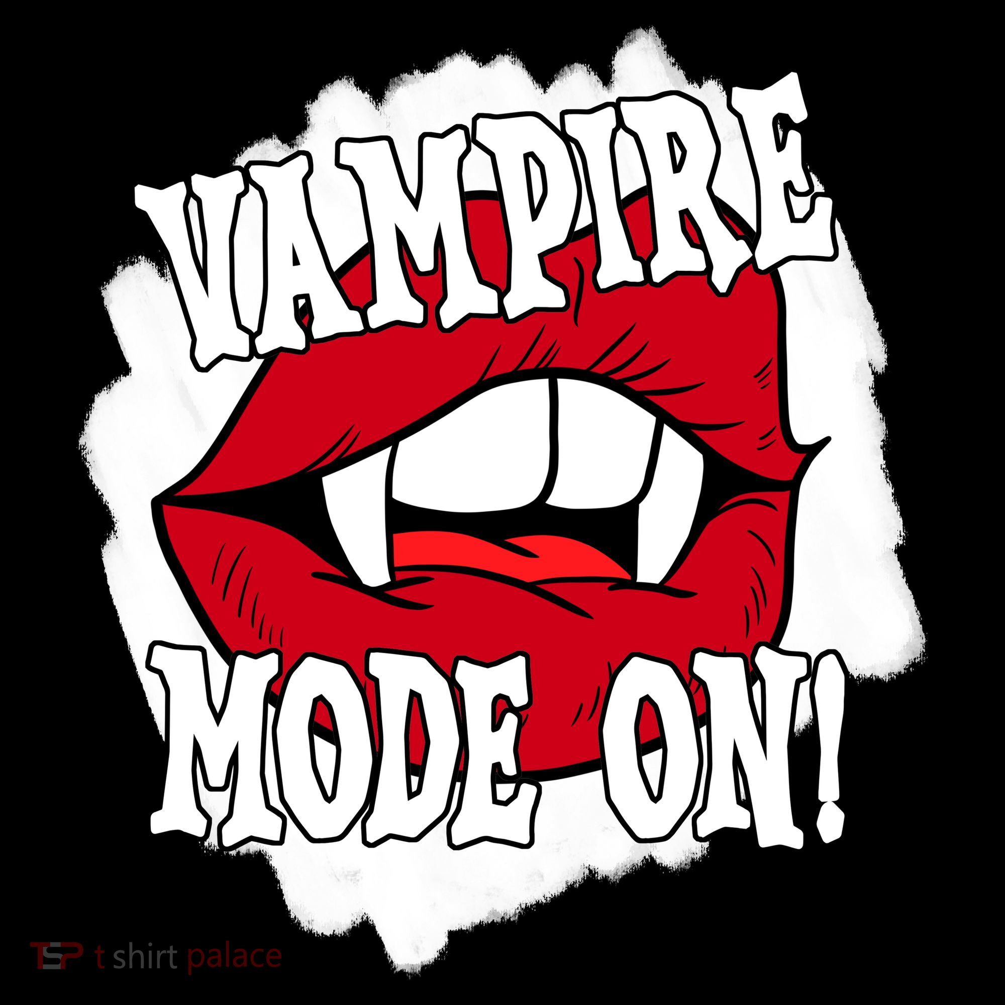 Vampire Mode On Fangs Lips Halloween Women's Long Sleeve Shirt