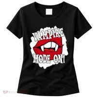 Vampire Mode On Fangs Lips Halloween Women's T-Shirt thumb 0