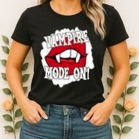 Vampire Mode On Fangs Lips Halloween Women's T-Shirt thumb 2