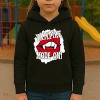 Vampire Mode On Fangs Lips Halloween Kids Hoodie thumb 3