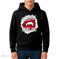 Vampire Mode On Fangs Lips Halloween Kids Hoodie thumb 4