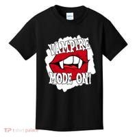 Vampire Mode On Fangs Lips Halloween Kids T-Shirt thumb 0