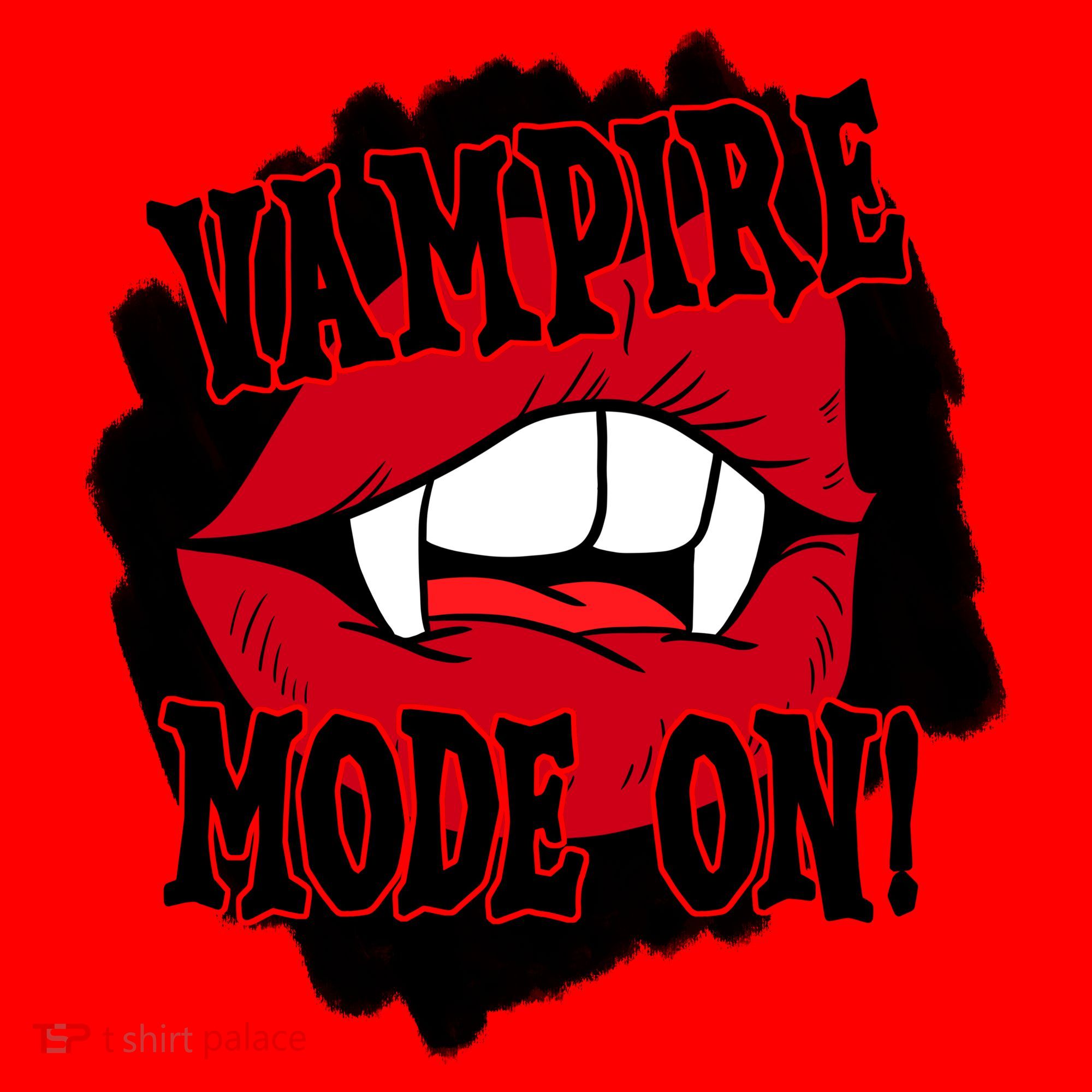 Vampire Mode On Fangs Lips Halloween Santa Hat