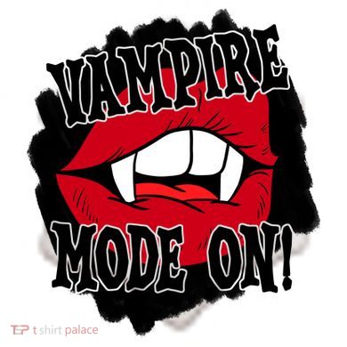 Vampire Mode On Fangs Lips Halloween Ceramic Ornament