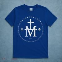 Virgin Mary Of Miraculous Medal Our Lady Marian Cross T-Shirt thumb 5