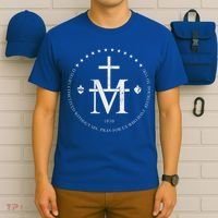 Virgin Mary Of Miraculous Medal Our Lady Marian Cross T-Shirt thumb 6