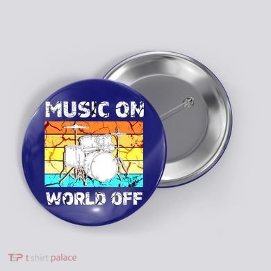 Vintage Music On World Off Drum Set Music Lover Meaningful Gift Button