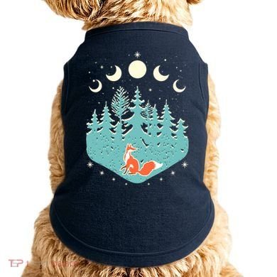 Vintage Moon Phases Forest Fox Doggie Tank