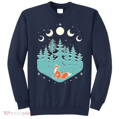 Vintage Moon Phases Forest Fox Sweatshirt