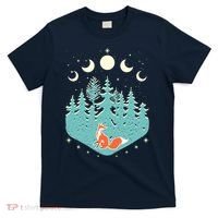 Vintage Moon Phases Forest Fox T-Shirt thumb 0