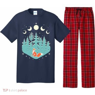 Vintage Moon Phases Forest Fox Pajama Set