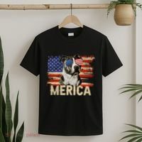 Vintage Merica Pitbull 4th Of July USA Patriotic Sunglasses T-Shirt thumb 2