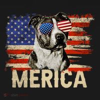 Vintage Merica Pitbull 4th Of July USA Patriotic Sunglasses T-Shirt thumb 7