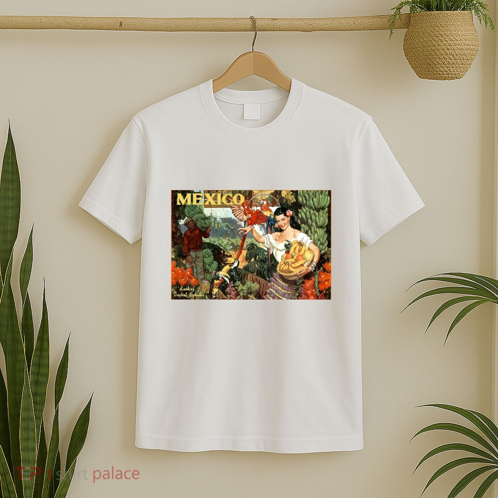 Vintage Mexico Poster Pin Up Fruits And Land T-Shirt
