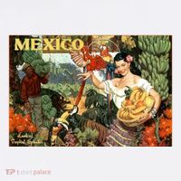Vintage Mexico Poster Pin Up Fruits And Land T-Shirt thumb 7