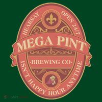 Vintage Mega Pint Hearsay Open 24 7 Brewing Co Alcohol Label T-Shirt thumb 7