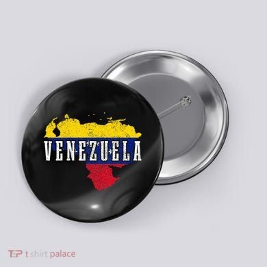 Venezuela Map Pride Venezuelan Flag Button