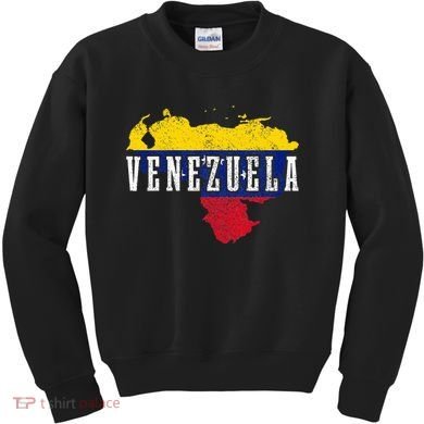 Venezuela Map Pride Venezuelan Flag Kids Sweatshirt