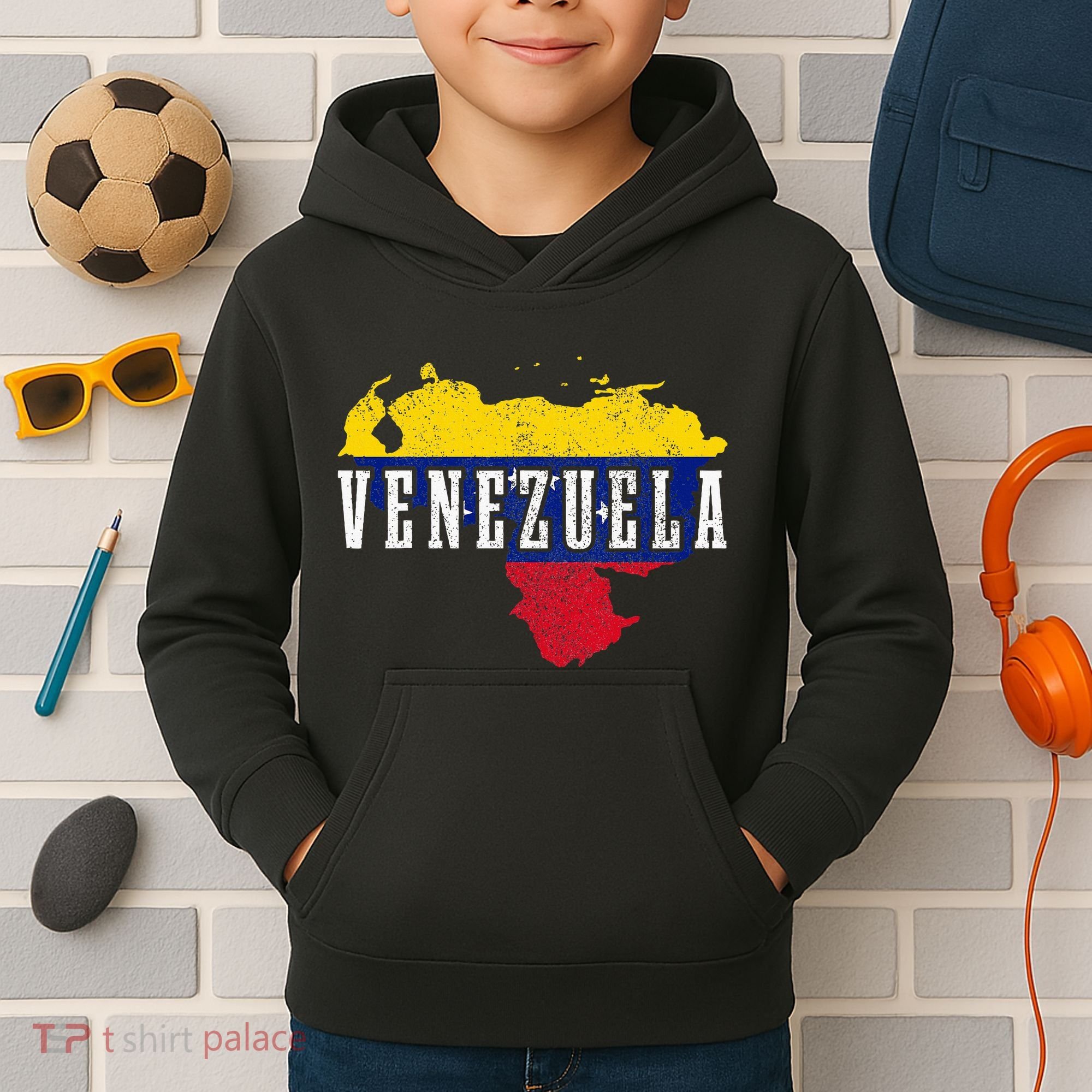 Venezuela Map Pride Venezuelan Flag Kids Hoodie
